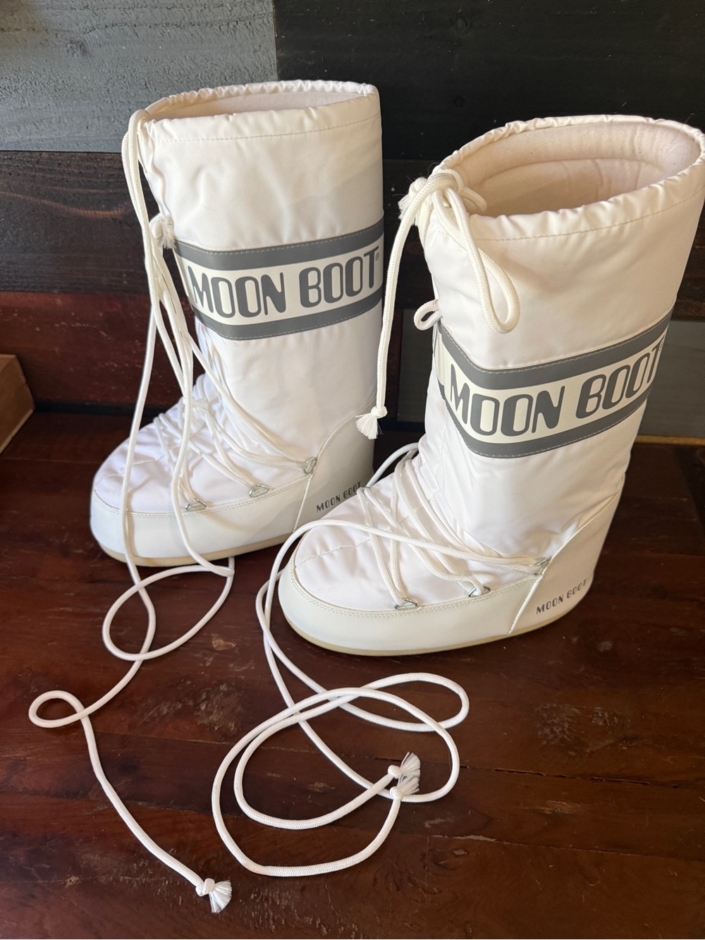 Moon Boot White and Gray Insulated Winter Boots